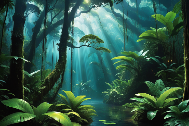 The jungle, which symbolizes the large number of AI devices and how easy it is to get lost in them and overuse them.